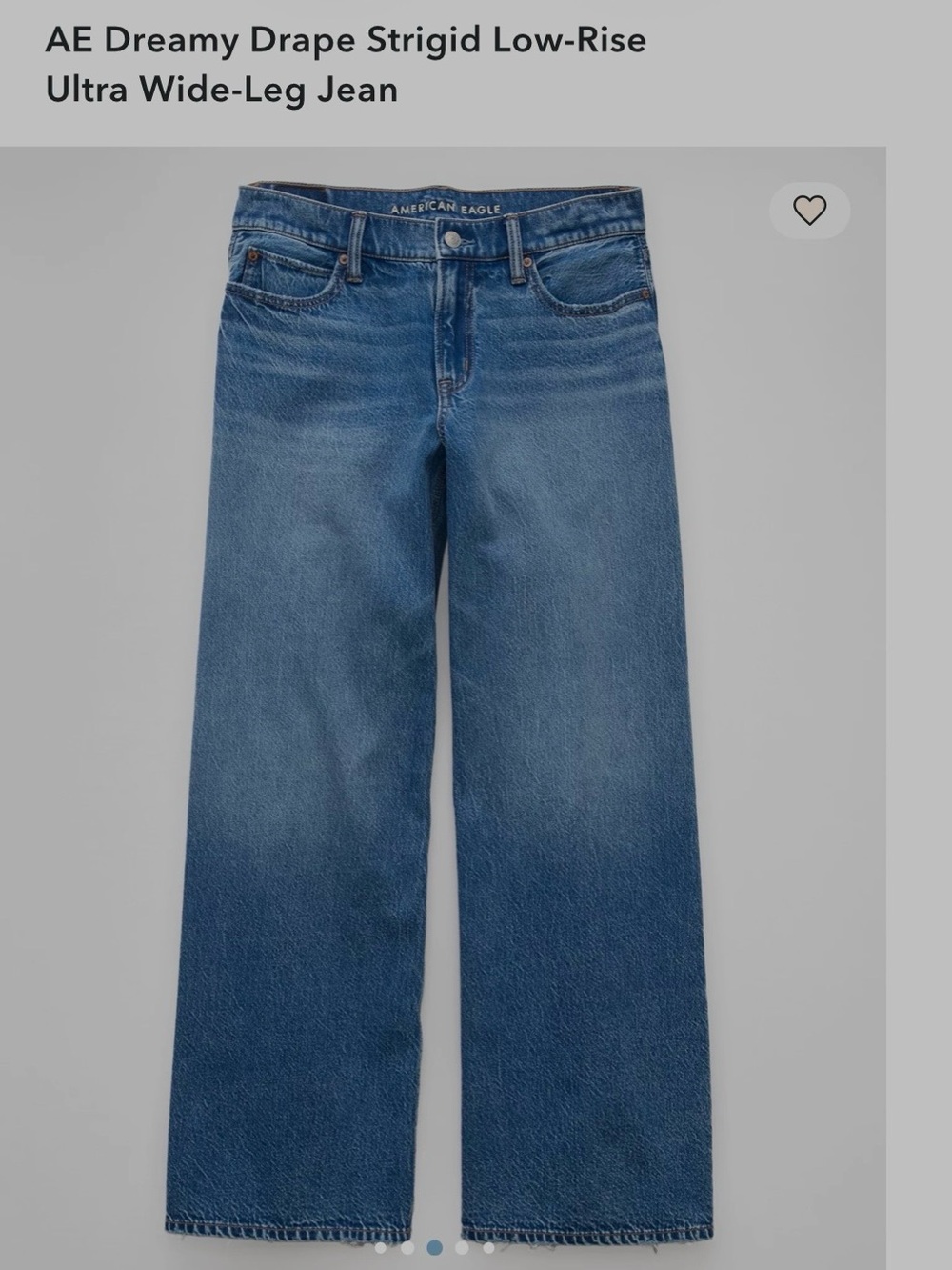 American Eagle Outfitters Blue Wide-Leg Jeans size 10 short